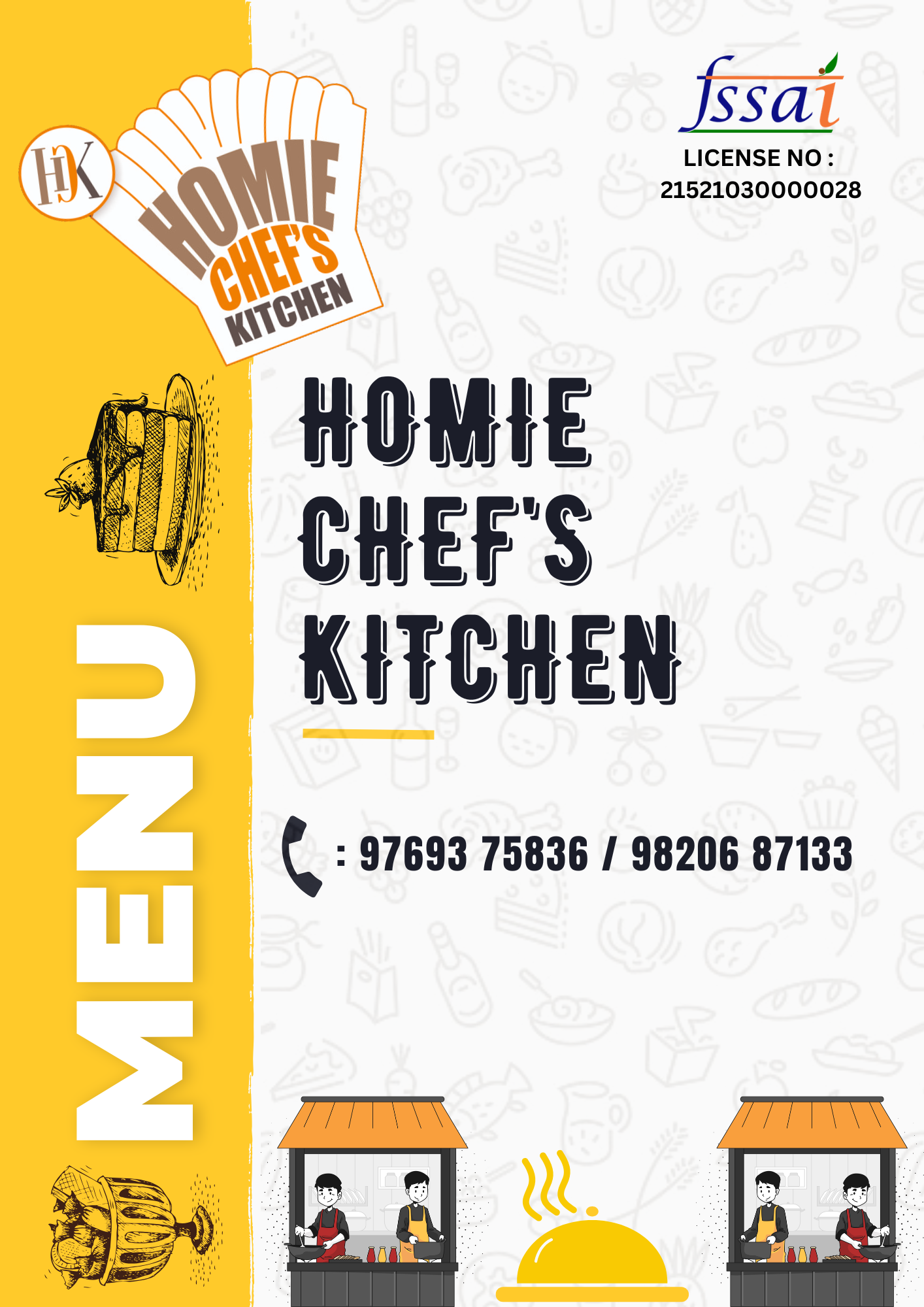 Homie Chef's Kitchen — Menu Cover